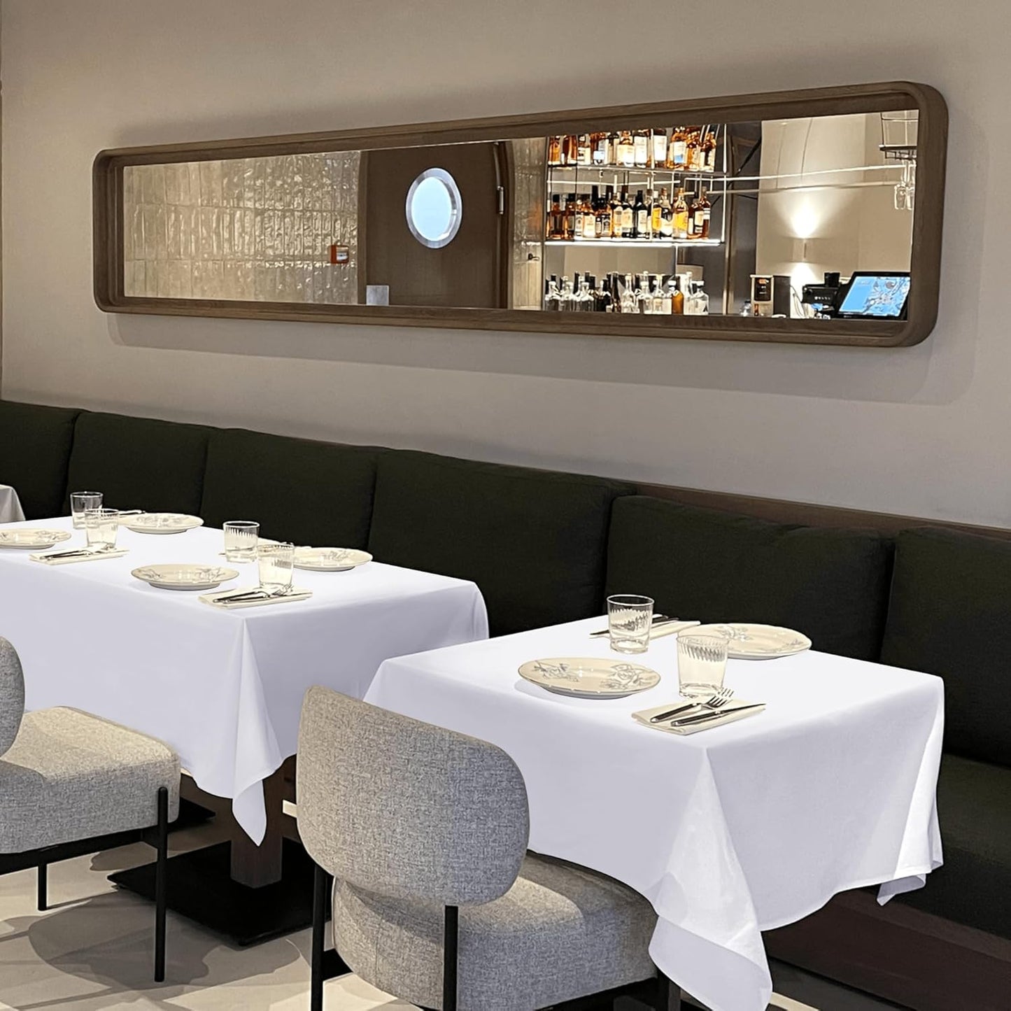 sancua Small Square Tablecloths 36x36 Inch - White Table Cloth for Square or Round Tables, Washable Polyester Fabric Table Cover for Nightstand End Bedside Tables