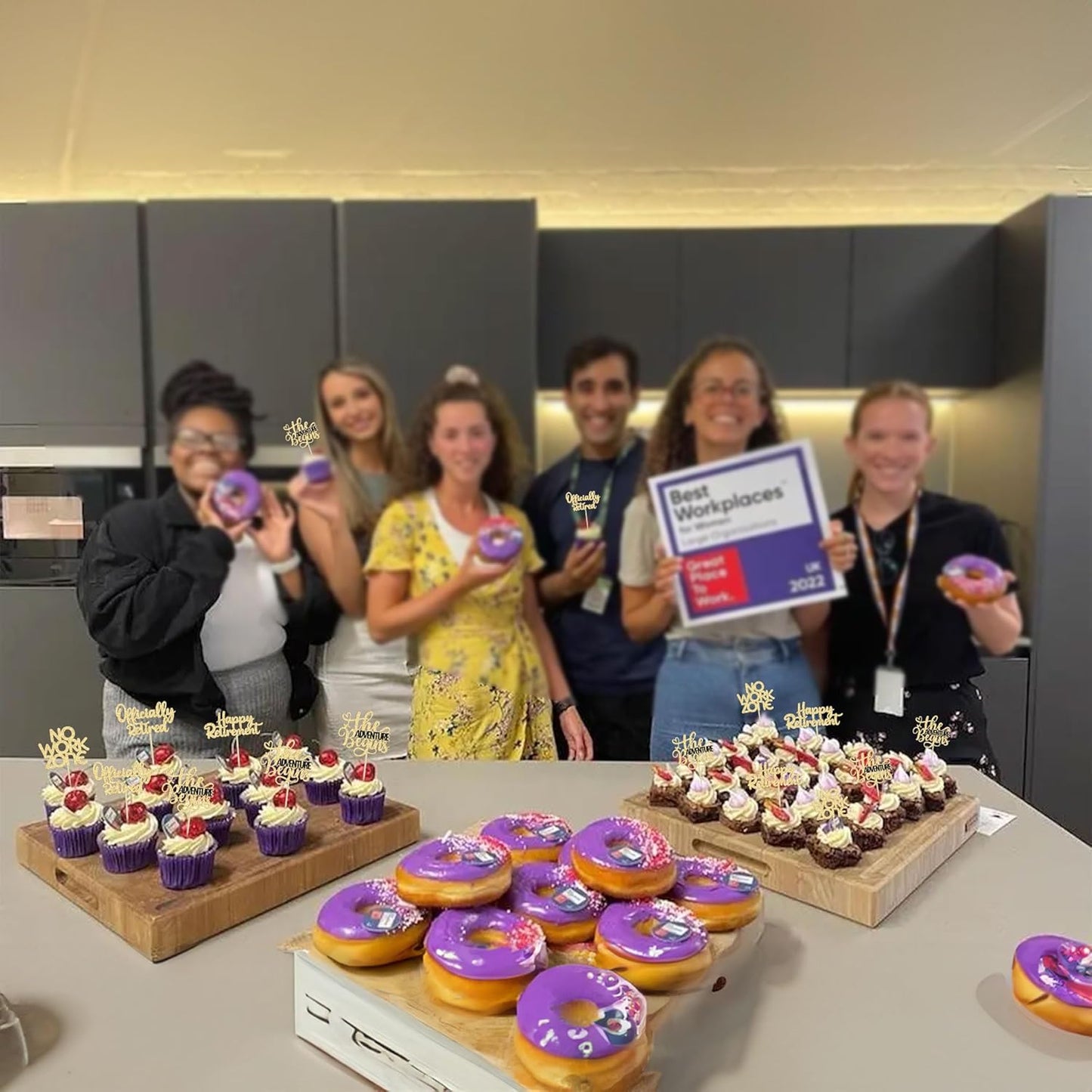 24Pcs Happy Retirement Cupcake Toppers Officially Retired Cake Toppers No Work Zone Adventure Begins Cupcake Picks Retirement Theme Farewell Birthday Party Cake Decorations Supplies Gold