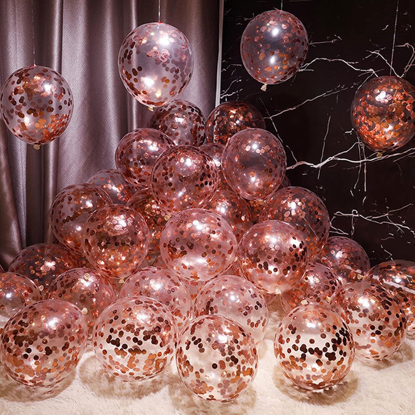 Rose Gold Foil Confetti,Round Dots Glitter Table Confetti,Sparkling for Party Decorations(1.76 OZ)