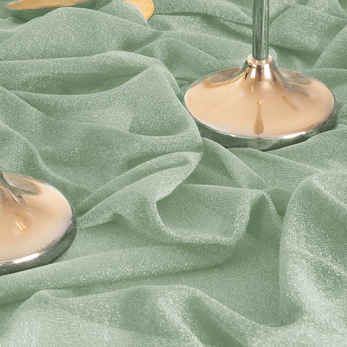 MLMW Wedding Arch Draping Fabric 2 Panels 29" x 20Ft Easter Sage Green Sheer Wedding Arch Backdrop Drapes Outdoor Curtain for Ceremony Party Background Ceiling Decor