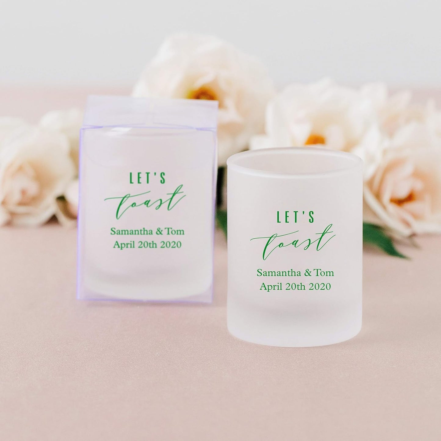 WEDDINGSTAR Personalized 3oz Frosted Shot Glass Customizable Full Color Print - 48 pack