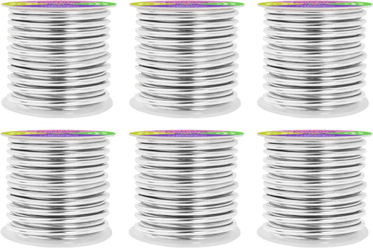 Mandala Crafts 8 Gauge Anodized Aluminum Craft Wire for Jewelry Making - 120 FT Colored Flexible Silver Combo Wire - Bendable for Bonsai Armature Crafting Sculpting