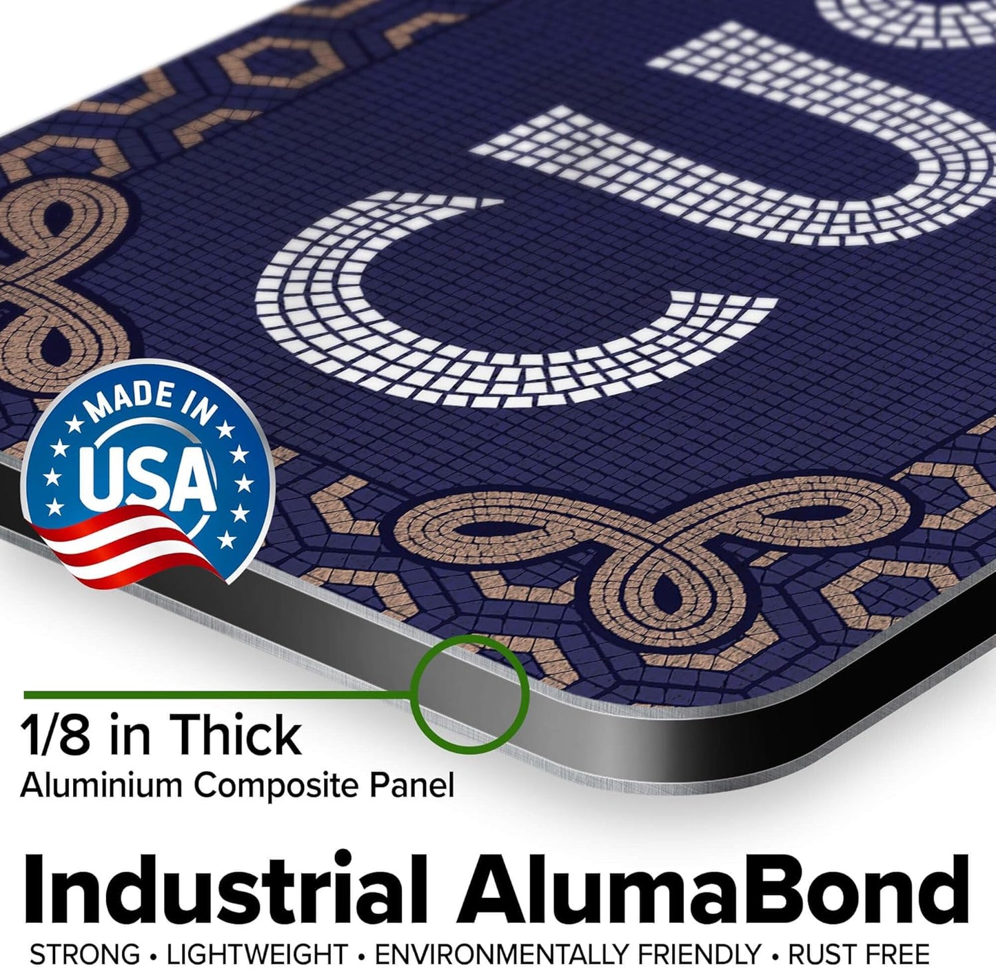 Custom Sign, Custom Street Sign, 11 Font Colors, 13 Font Styles, 4 Hole Options, 22 Sizes, 8x32 Inches, Rust Free DiBound, Fade Resistant, Made in USA by My Sign Center (Fauxsaic 1)