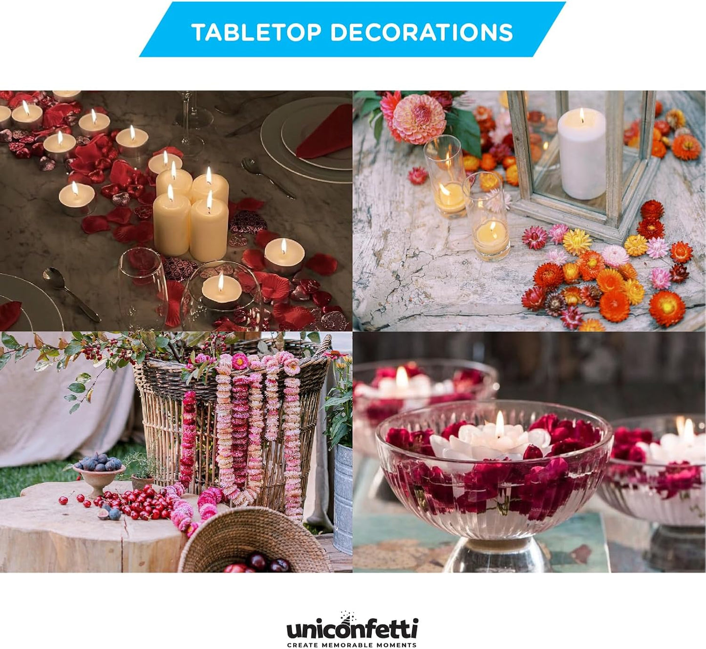 Dried Flower Mixed Flowers Biodegradable Confetti - Real Flower Petals for Weddings, Flower Girl Toss, Wedding Send Off Ideas, Party Table Decoration | Boxed - 8oz (0.5lbs)