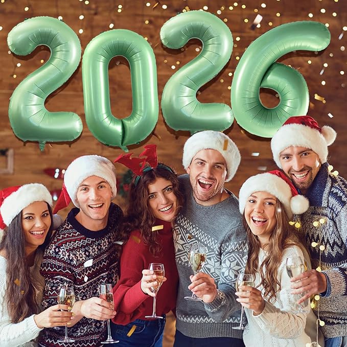 GOER 42 Inch 2026 Foil Number Balloons for 2026 New Year Eve Festival Party Supplies Graduation Decorations (Olive Green)