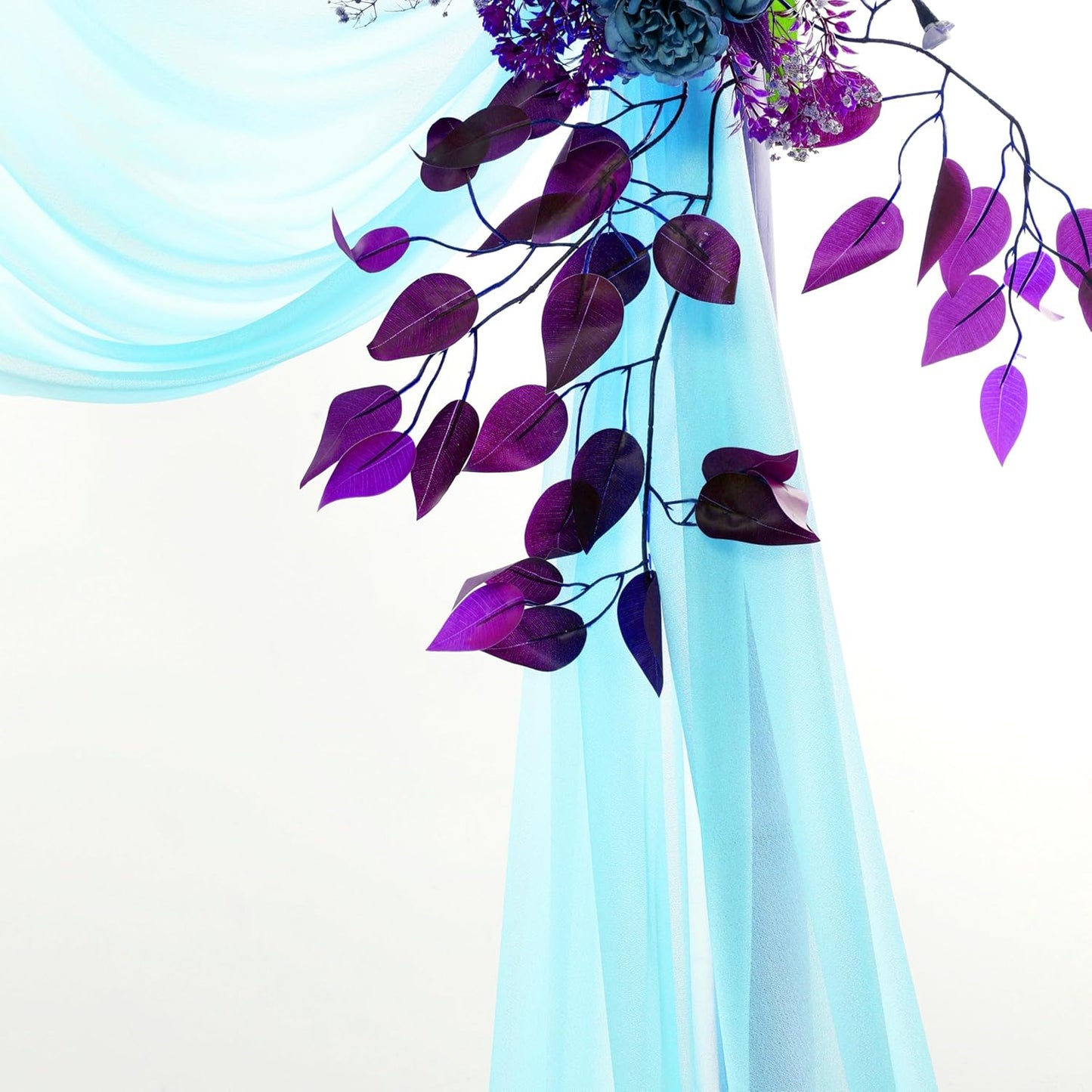 VDS Pack of 1 Panel (30 Inch X 20 Feet) Wedding Arch Draping Fabric Sheer Chiffon Fabric Drapery for Wedding Ceremony Reception Swag Backdrop Canopy Chuppah ARBO Altars Decoration (Teal)