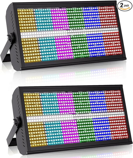 2 PCS Stage Light Effect Light 200W 768LEDs RGB Dj Lights Bar 4/6/12/144/154CH DMX Control Auto Play Sound Activated Uplight Bar for Wedding Disco Party Stage Lighting