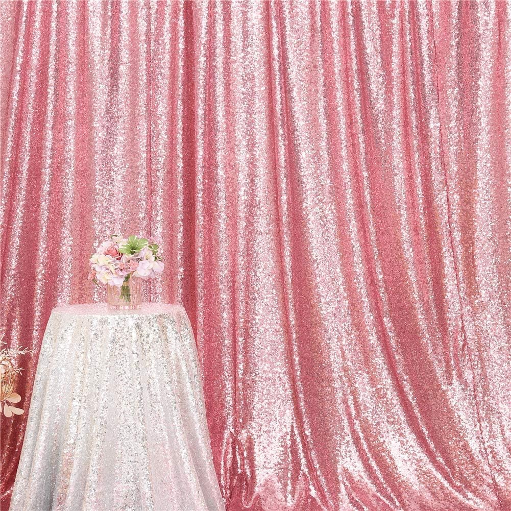 Eternal Beauty Fuchsia Pink Sequin Backdrop, 20x10 Ft Glitter Background Curtains for Shimmer Photography Party Wedding Birthday Back Drop Decor