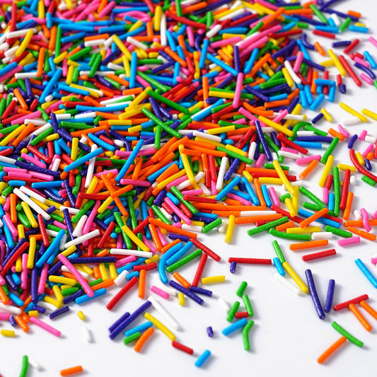 Edible Rainbow Sprinkles for Cake Decorating, 4.23oz Jimmies Sprinkles, Jimmies for Cookies, Cake Decorations, Ice Cream Toppings, Cupcakes(120g)