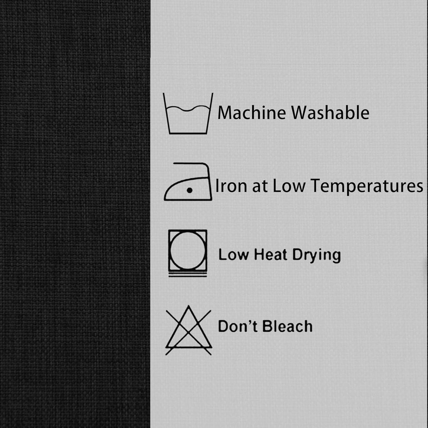 Hiasan 2 Pack Faux Linen Rectangle Tablecloth - Wrinkle and Stain Resistant Washable Table Cloth for Kitchen Dining Room Holiday Table Cover for Party Dinner, Black, 70 x 140 Inch