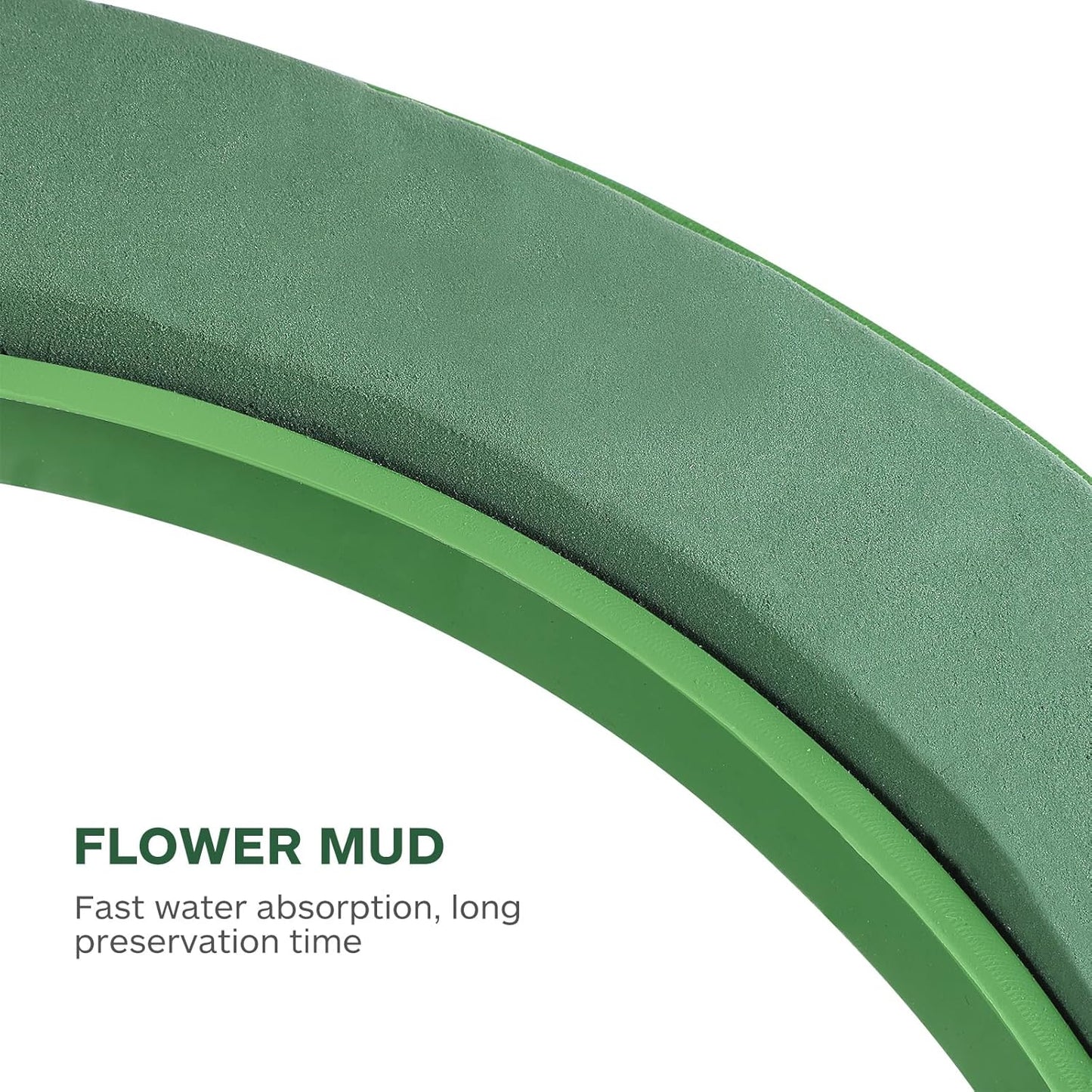 DOITOOL Flower Foam Ring with Suction Cup Car Flower Mud Green Wet Foam Blocks Round Floral Foam Blocks Artificial Floral Arrangements Mud for Florist Wedding Car Holiday Decoration 250g