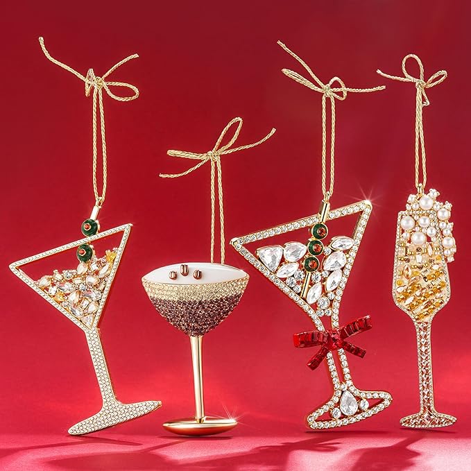 2025 Christmas Wine Ornaments, Champagne Wine Ornament,Hanging Ornaments for Christmas Tree Decorations, Keepsake Gifts for Sisters Mother Grandma Women