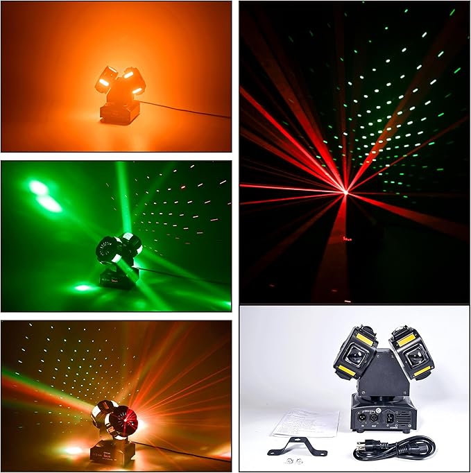 8LED Moving Head DJ Light Stage Led Lighting Pinspot Lights Uplighting Rotating Beam Lights for Events Sound Activated Light for DJ KTV Disco Party Wedding Concert Festival