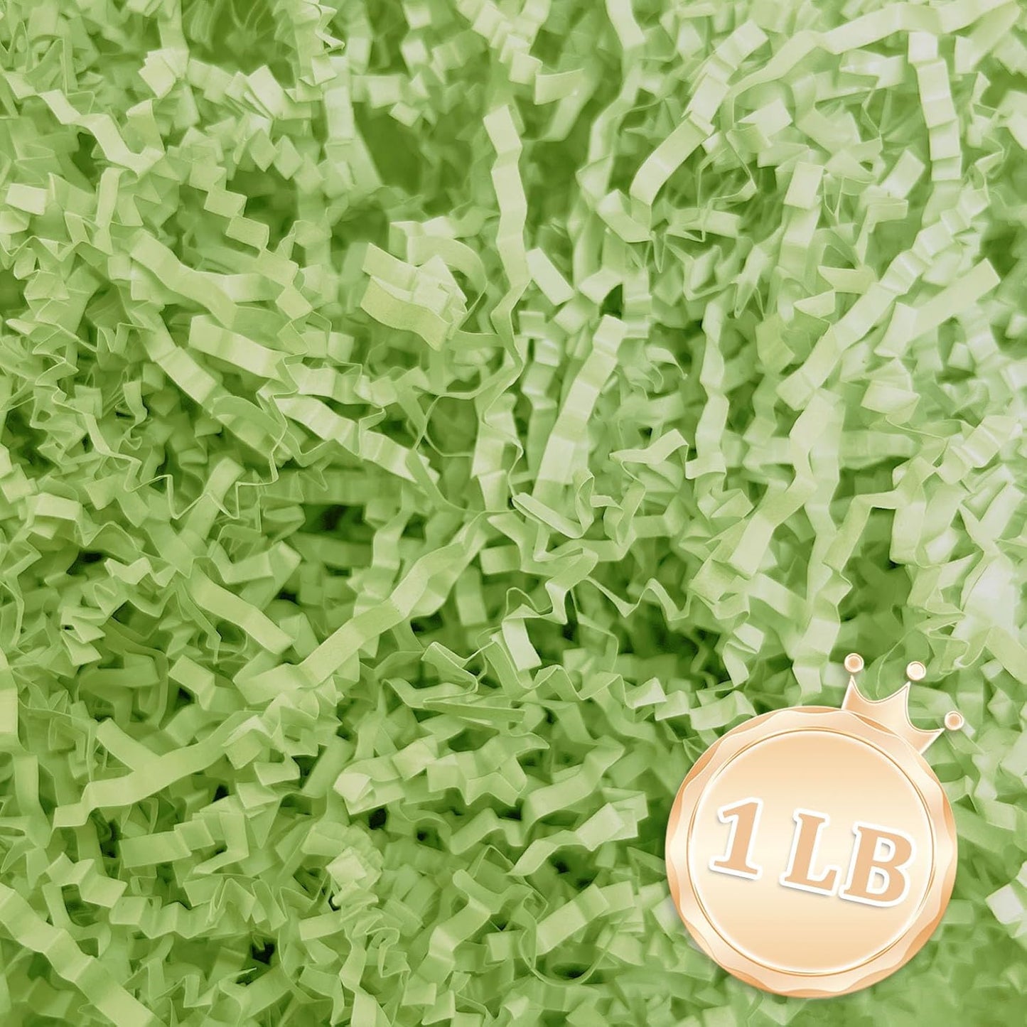 Zankubom 1 LB Light Green Crinkle Cut Paper Shred Filler Great for Gift Wrapping, Basket Fillers, Birthday, Gift Wrapping, Anniversary, Halloween Thanksgiving Christmas Party Decor Filling Supplies