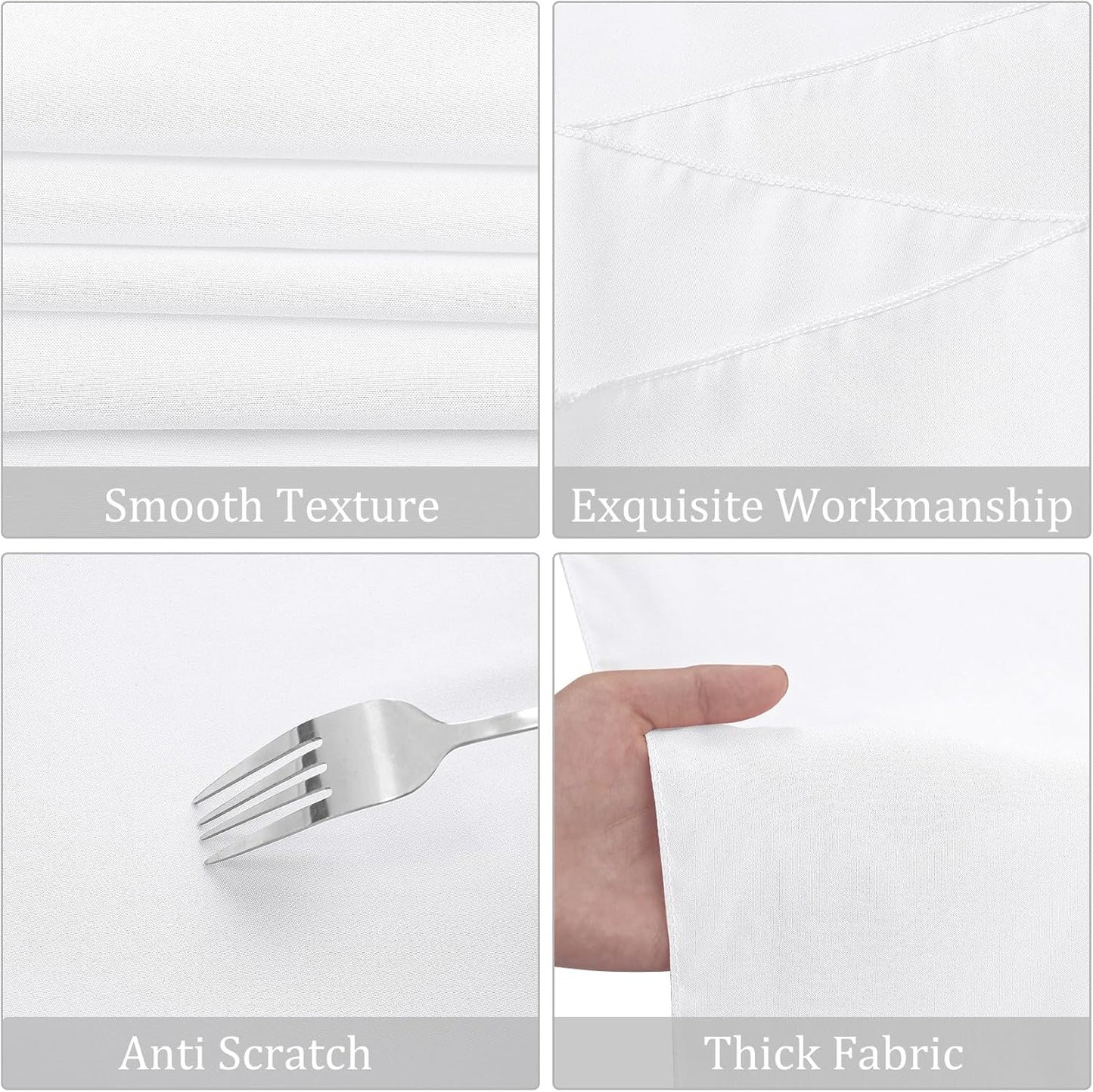 Fivenl 8 Pack Round Tablecloth 90 Inch Round Table Covers Bulk Washable Polyester Fabric Round Table Clothes for Wedding Party Reception Banquet Buffet Restaurant (White, 90 Inch)