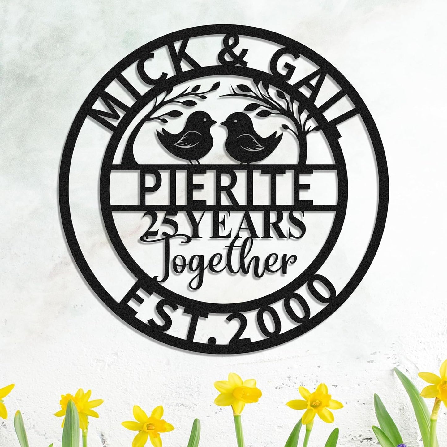 Personalized 40th Wedding Anniversary Sign Gifts for Parents Custom Metal Anniversary Sign Personalized Wedding Gifts for Couples Husband Wife Custom Monogram Name Sign Housewarming Gift