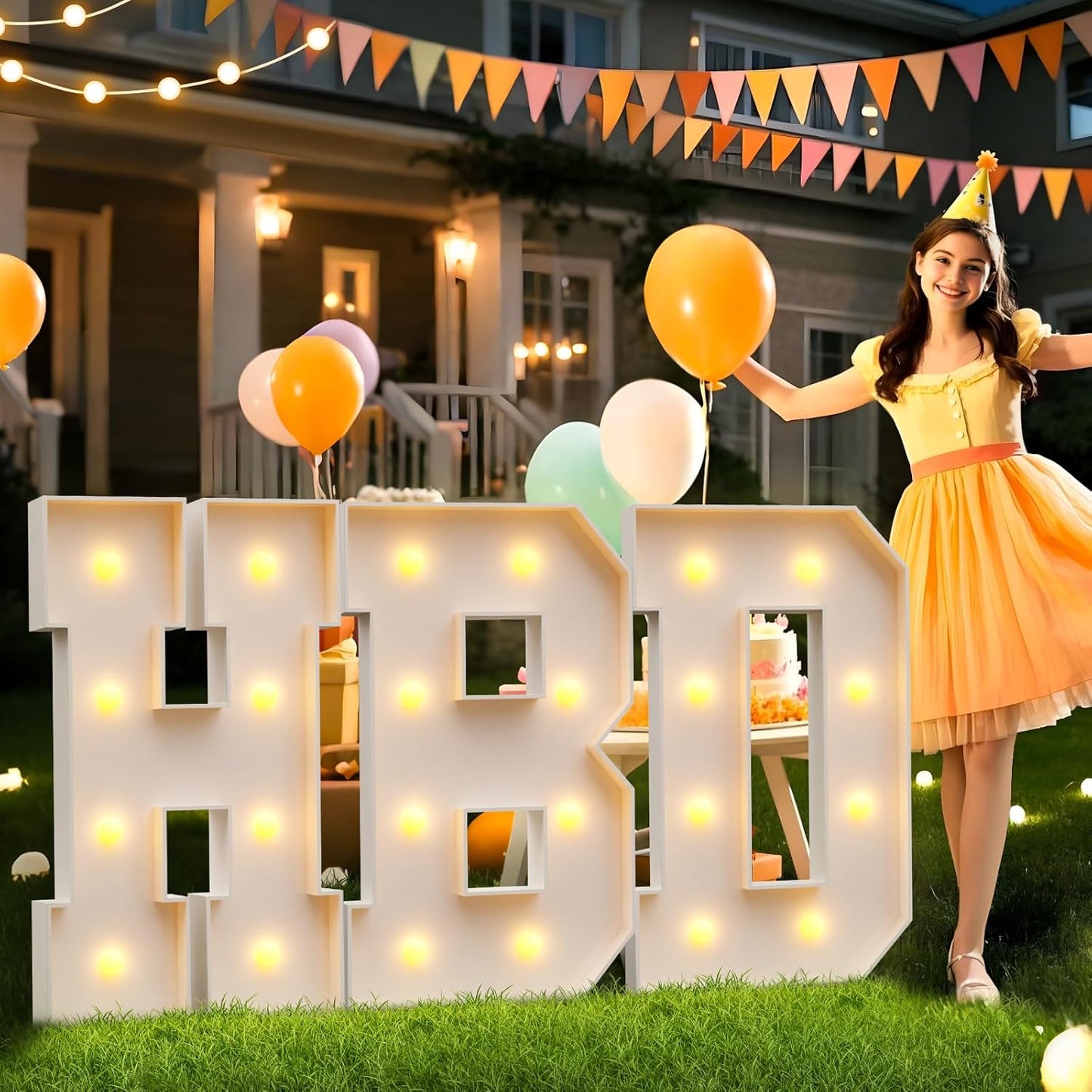 imprsv 3FT Block Marquee Letters Light Up Letters for Birthday Baby Shower Party Backdrop Decor, Large Light Up L for Wedding Decorations Engagement Party Decorations