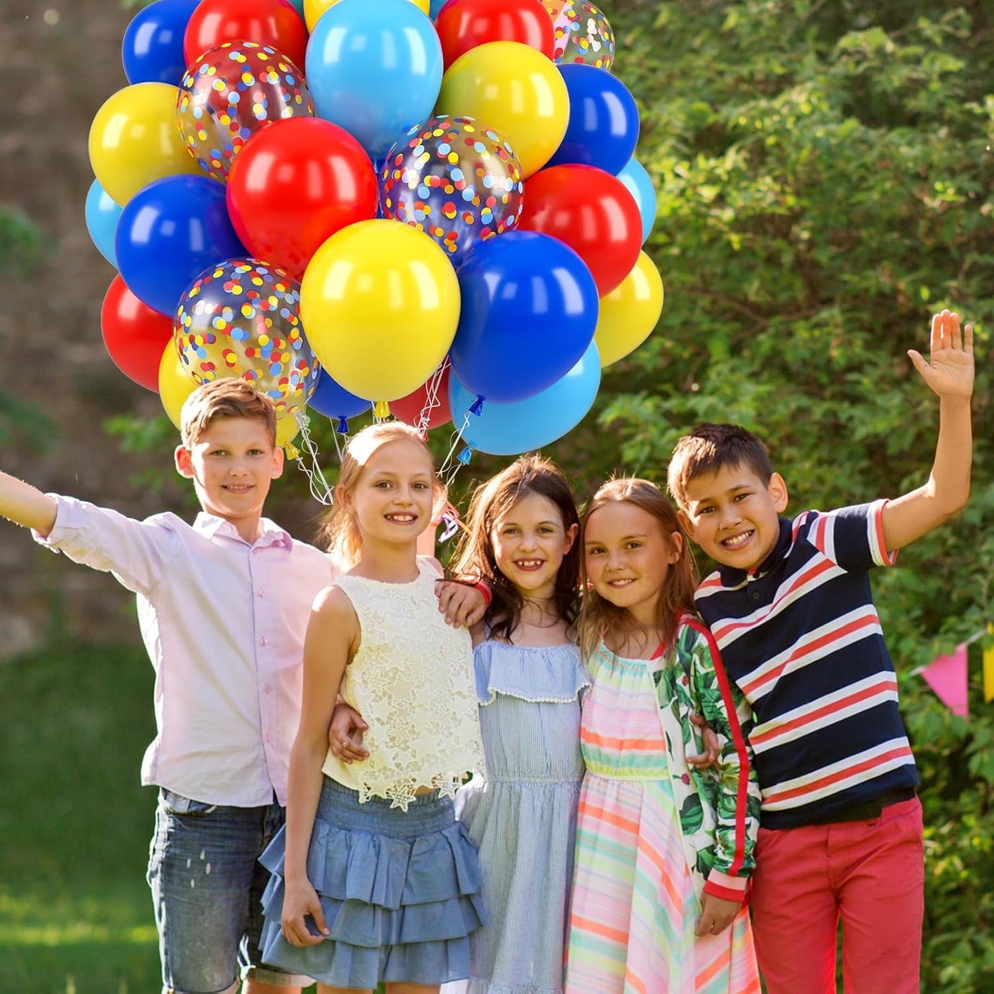 Red Yellow Blue Balloons, 50 Pcs Carnival Circus Party Balloons, 12 Inch Royal Light Blue mattee Red Yellow Confetti Balloons Helium for Kids Baby Shower Birthday Circus Theme Party Decorations