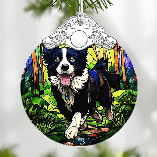 Loyal Border Collie Stained Glass Ornament, Christmas Ornament – Christmas Tree Decor, Holiday Decor, Stocking Stuffer, Gift Idea, Gifts for Dog Owner, Dog Lover, Pet Lover
