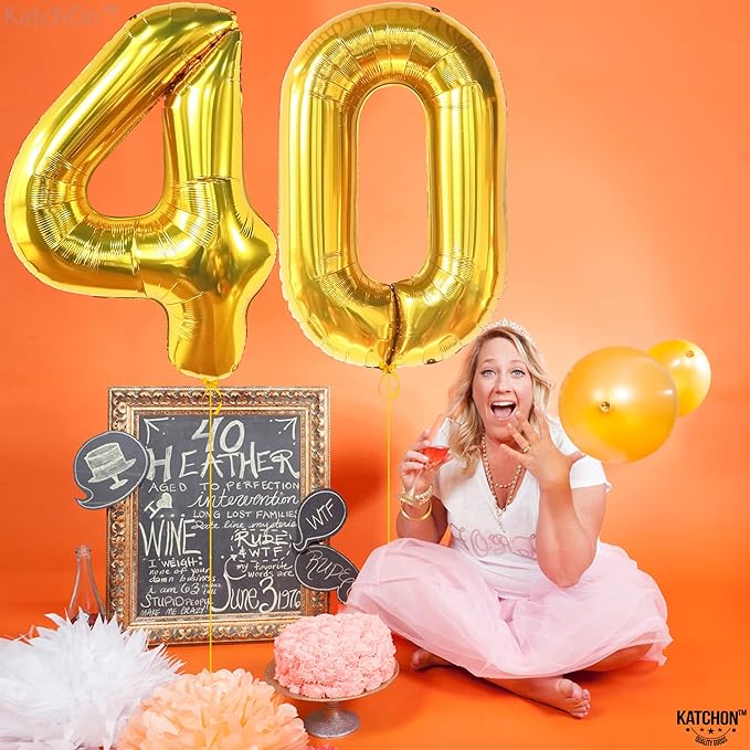 KatchOn, Giant Gold 0 Balloon Number - 40 Inch, 0 Digit Balloon | Gold Zero for Birthday Decorations | Number 0 Foil Mylar Balloon Zero | Number 0 Balloons