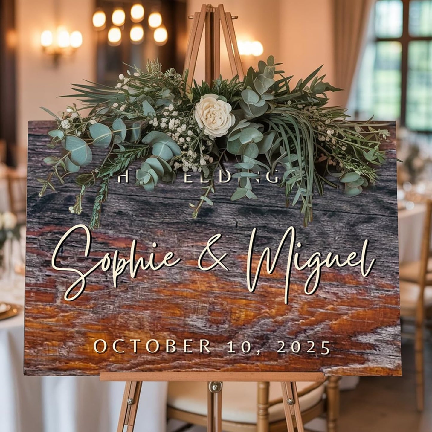 Custom Wedding Welcome Wooden Sign for Bridal Party, Engagement, Personalized Welcome to our Weddings Poster, Canvas, Unique Reception Plaque for Bride & Groom, Celebration Decor