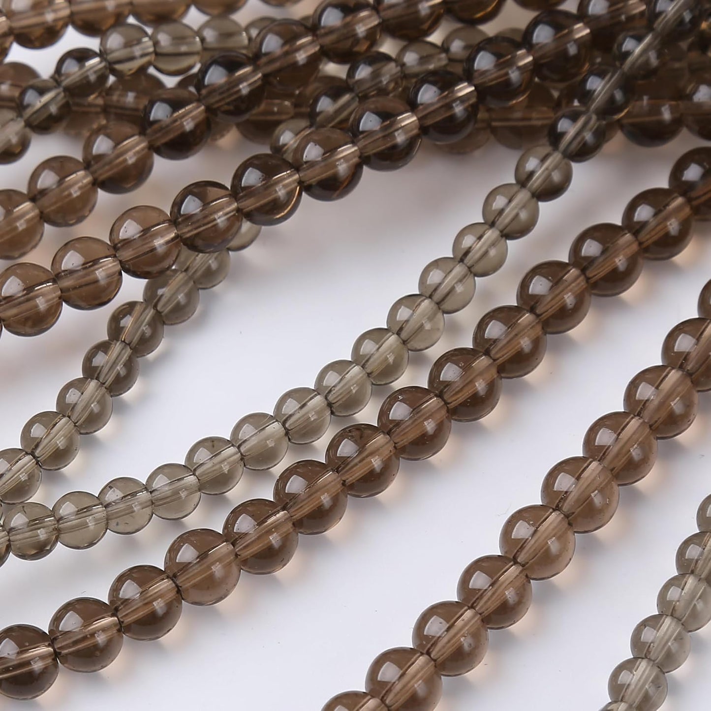 Tawny Glass Stone Beads Gemstone Round Crystal Energy Jade Beads Stone Beads for Jewelry Making DIY Bracelet Necklace Jewelry Making 1 Strand 15.5inch 66PCS 6MM