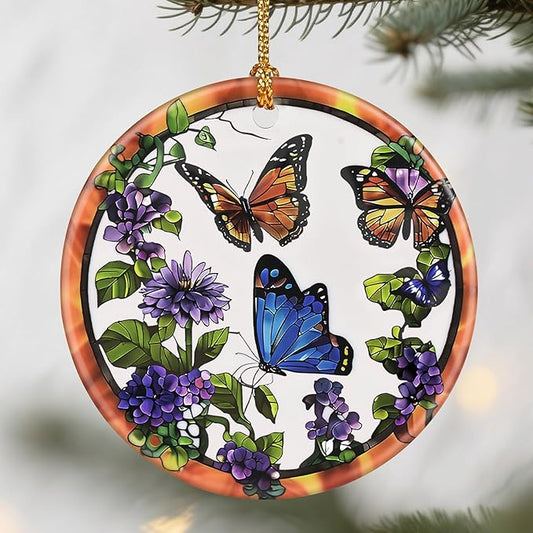 Butterfly Christmas Ornaments: Christmas Tree Ornaments, Holiday Decor for Butterfly Lovers, Stocking Stuffers, Gift Ideas, Xmas Gifts & Gifts for Mom Women