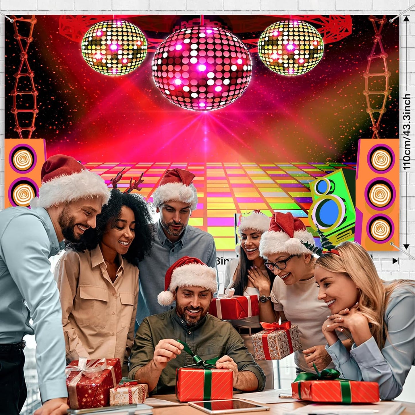 20X10ft Dance Party Backdrop Retro 70s 80s 90s Theme Glitter Stage Dance Ball Background Disco Party Decoration DJ Backdrop Banner for Birthday Party Prom Portrait Photo Shoot Polyester, Blue010