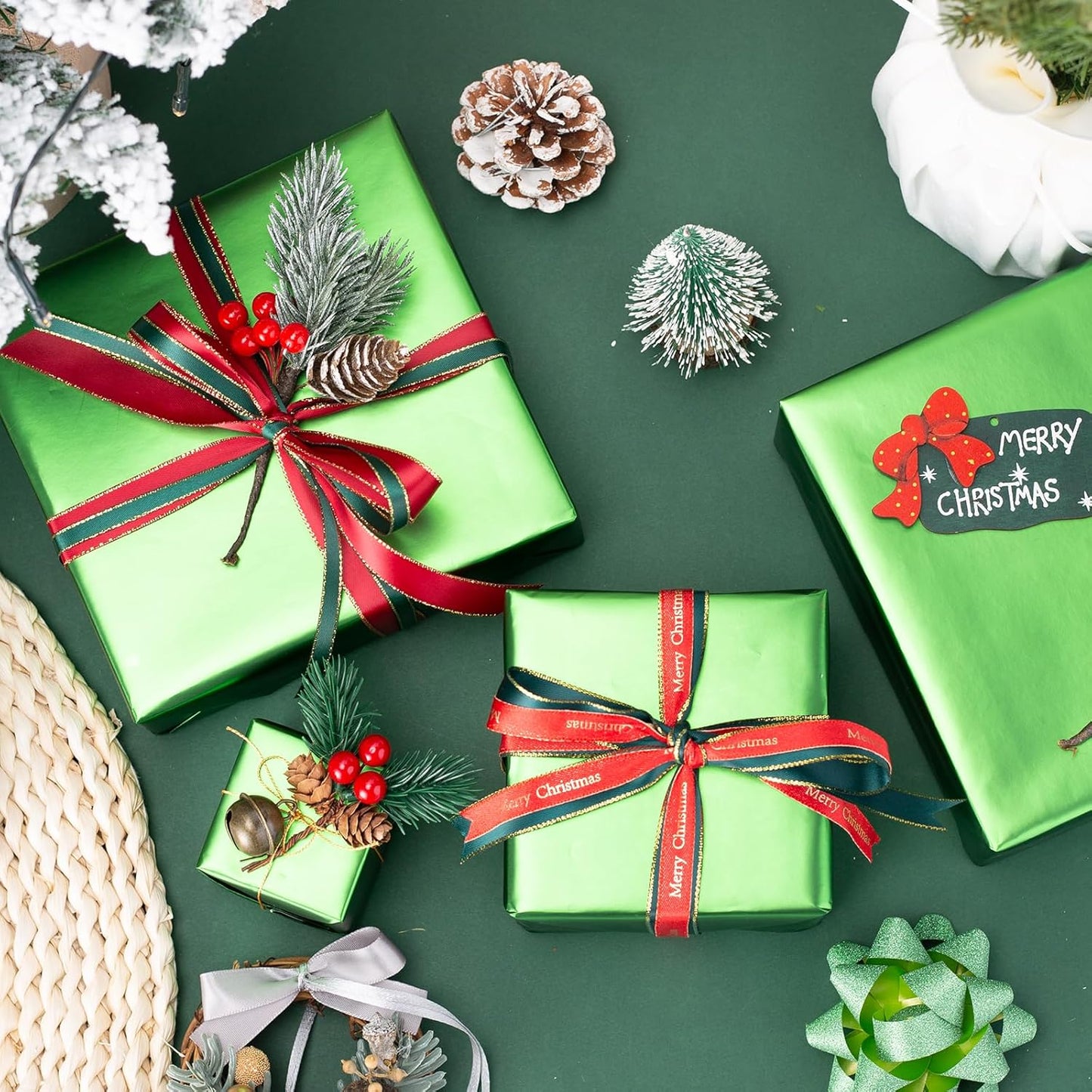 Garbendy Gift Wrapping Paper Roll-Solid Color Pearly-Lustre Paper,Perfect for Wedding, Valentine's Day,Birthday, Christmas,Baby Shower, Party - 17 Inch X 33 Feet