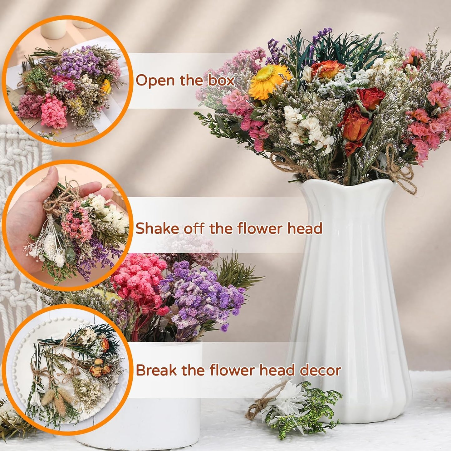 12/24 Pack Dried Flowers for Vase Various Mini Bouquet Dried Small Wildflowers Natural Real Flowers Bulk for Crafts DIY Wedding Decor (24, Forget Me Not)