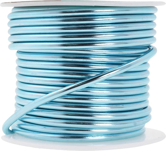 Mandala Crafts 10 Gauge Anodized Aluminum Craft Wire for Jewelry Making - 32 FT Colored Flexible Turquoise Wire - Bendable for Bonsai Armature Crafting Sculpting