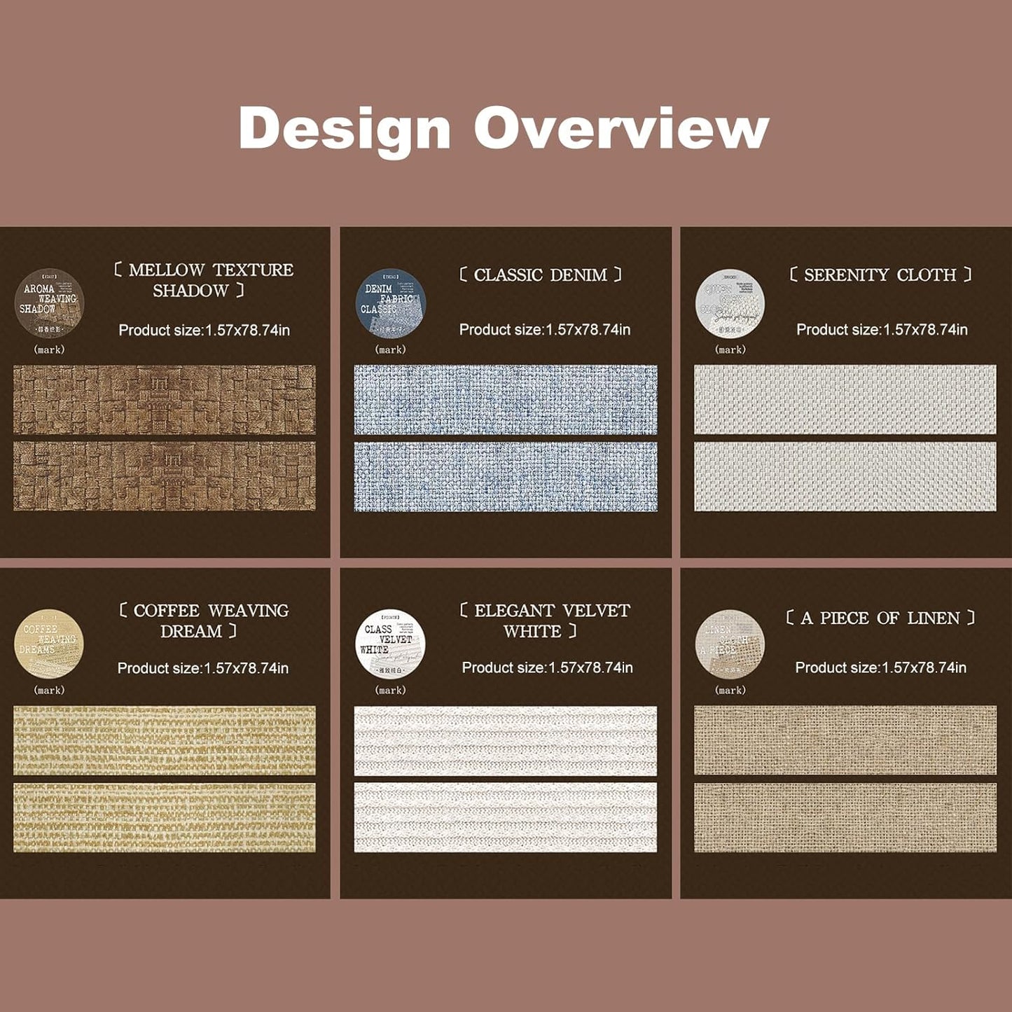 Fabric-Patterned Washi Sticker Set, 6 Rolls Vintage Stickers for Scrapbooking, Journaling, DIY Crafts, and Decorative Wrapping