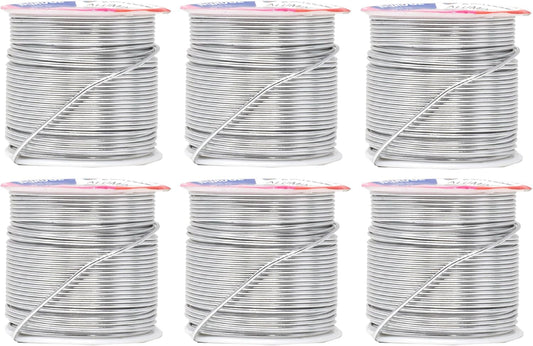 Mandala Crafts 16 Gauge Anodized Aluminum Craft Wire for Jewelry Making – 390 FT Colored Flexible Silver Combo Wire - Bendable for Bonsai Armature Crafting Sculpting