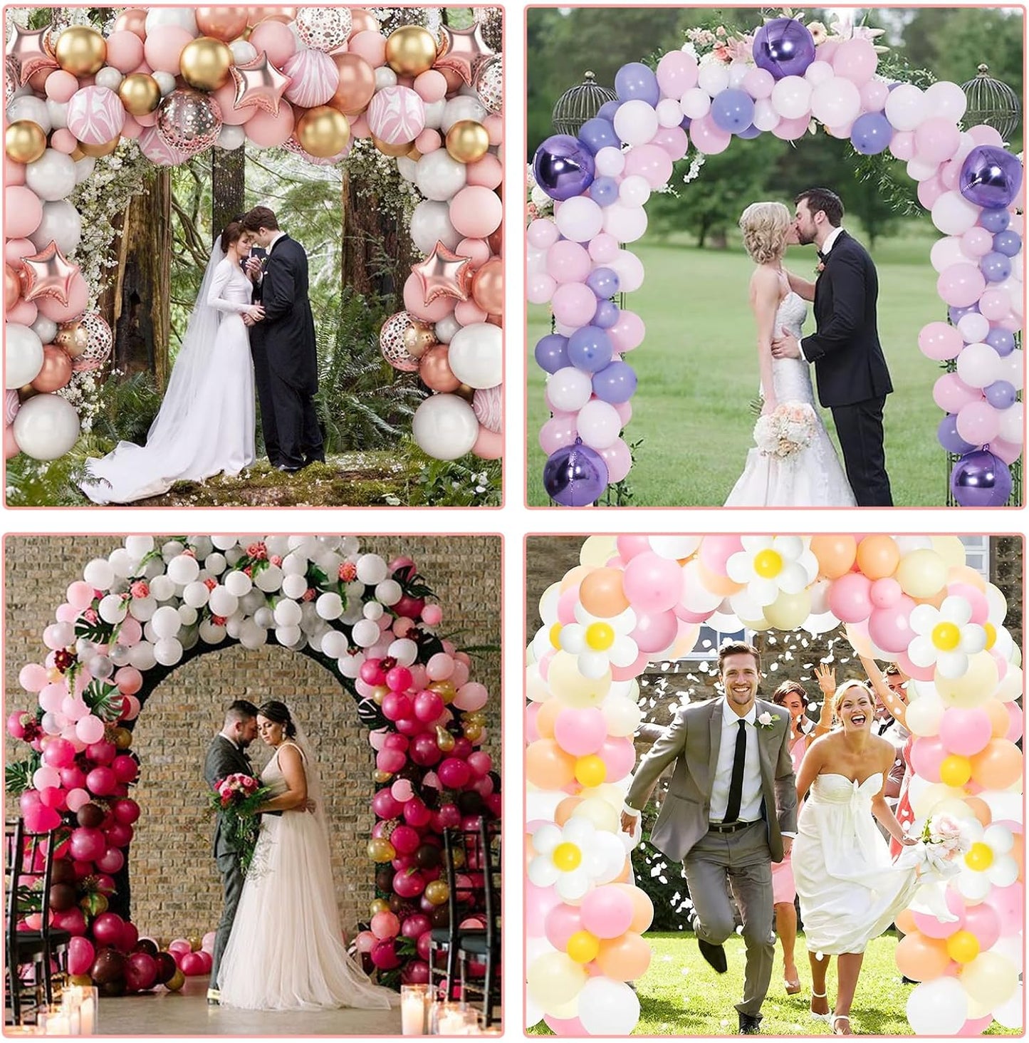 Paready White Balloon Arch Stand Kit, Adjustable Balloon Stand Arch for Floor Garden Arbors, Balloons Arch Kit with Base Support Stands for Birthday Wedding Graduation Baby Shower Photo Backdrop