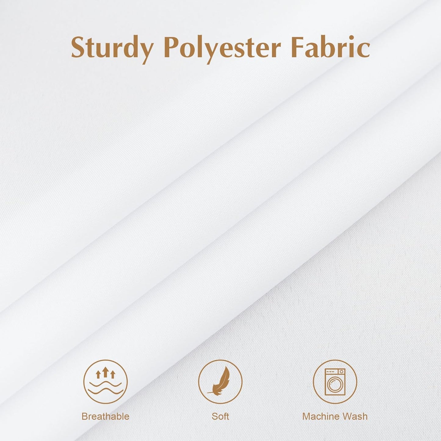 2 Pack Square Table Cloth 48X48 Inch White Washable Fabric Tablecloth Polyester Solid Dining Table Cover for Birthday Party Dinner Holiday Outdoor Indoor