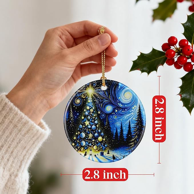 Starry Night Ornament – Christmas Ornament, Christmas Tree Ornament, & Perfect Holiday Decor | Gifts for Art Lover, Gift Exchange, Gift Idea - Xmas Tree