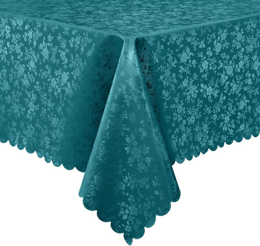Smiry Rectangle Table Cloth, Waterproof Heavy Duty Vinyl Tablecloths, Wipeable Washable Table Cover for Kitchen and Dining Room (Emerald Green, 60" X 120")