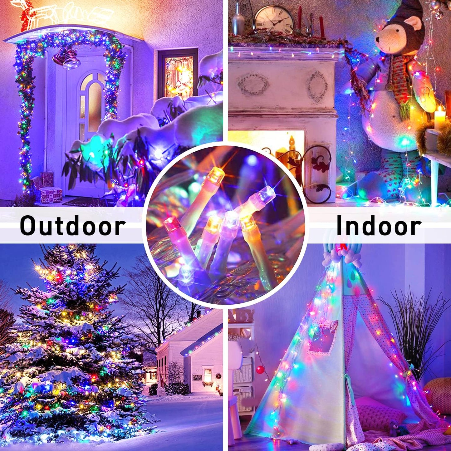 JMEXSUSS 250 LED Christmas Lights Indoor, 91.5ft Connectable Multicolor Christmas Lights Outdoor Waterproof, 8 Modes String Light Plug in for Wedding Party Garden Decorations
