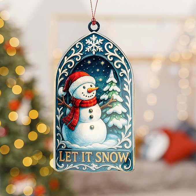 Christmas Ornament 2025 - Snowman Ornament - Snowman Ornaments for Christmas Tree - Acrylic Christmas Ornaments - Christmas Ornament 2025 - White Elephant Gifts - Xmas Tree Funny Decoration