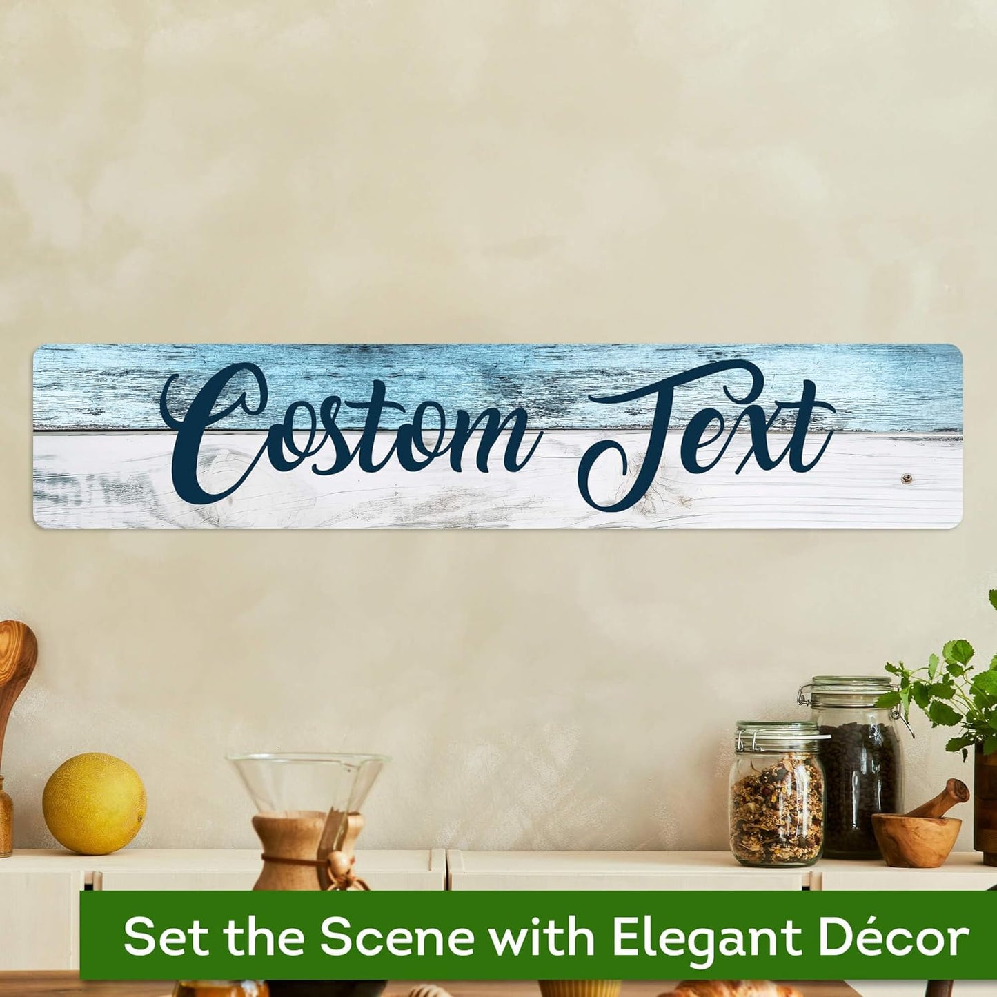 Custom Sign, Custom Street Sign, 11 Font Colors, 13 Font Styles, 4 Hole Options, 22 Sizes, 6x30 Inches, Rust Free DiBound, Fade Resistant, Made in USA by My Sign Center (Coastal)