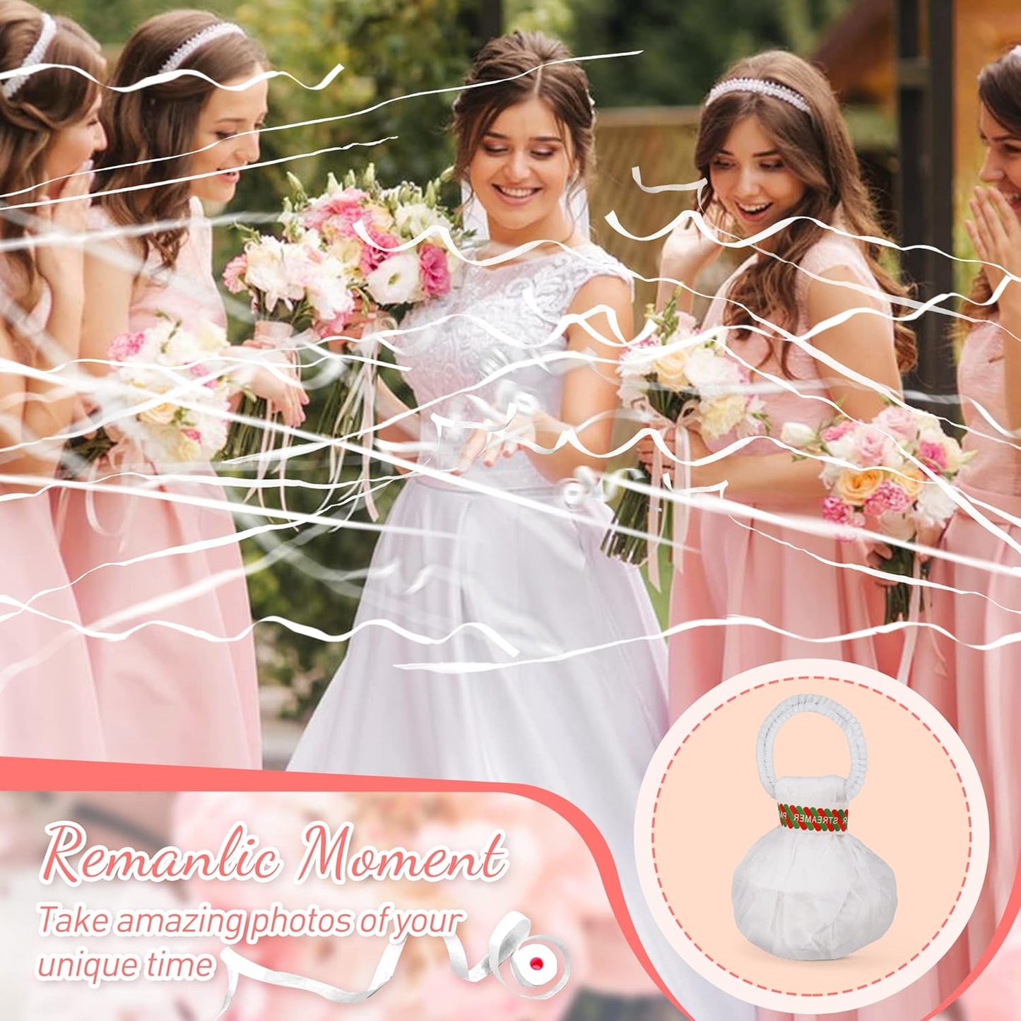 No Mess Streamers 24Pack,Poppers Party Favors,Hand Throw Streamers for Birthday,Wedding exit,Celebrations,Send Off idea,Graduation,Retirement Party