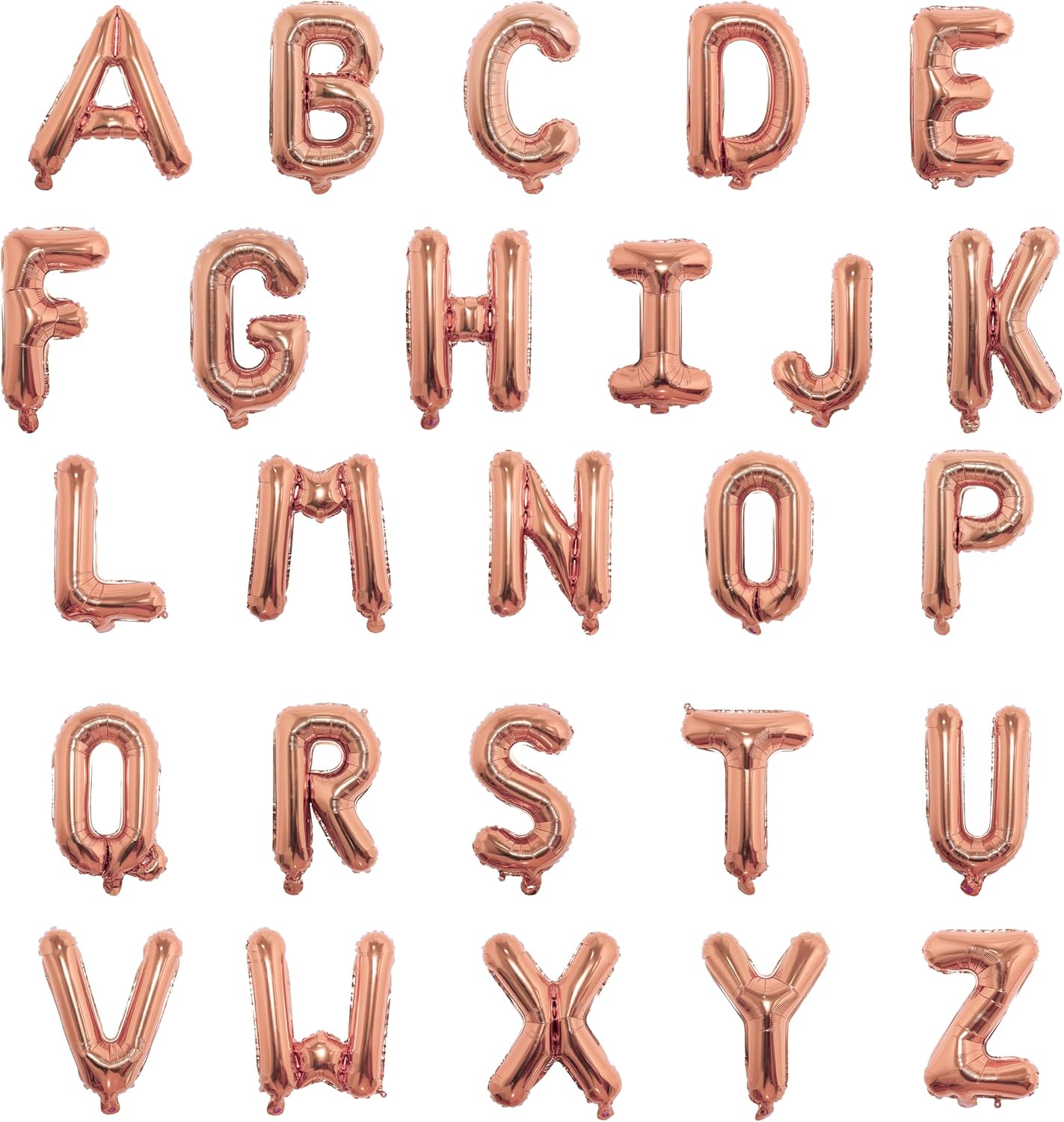 16 Inch Foil Mylar Balloons 26pcs Letters Balloons A-Z (Rose Gold)