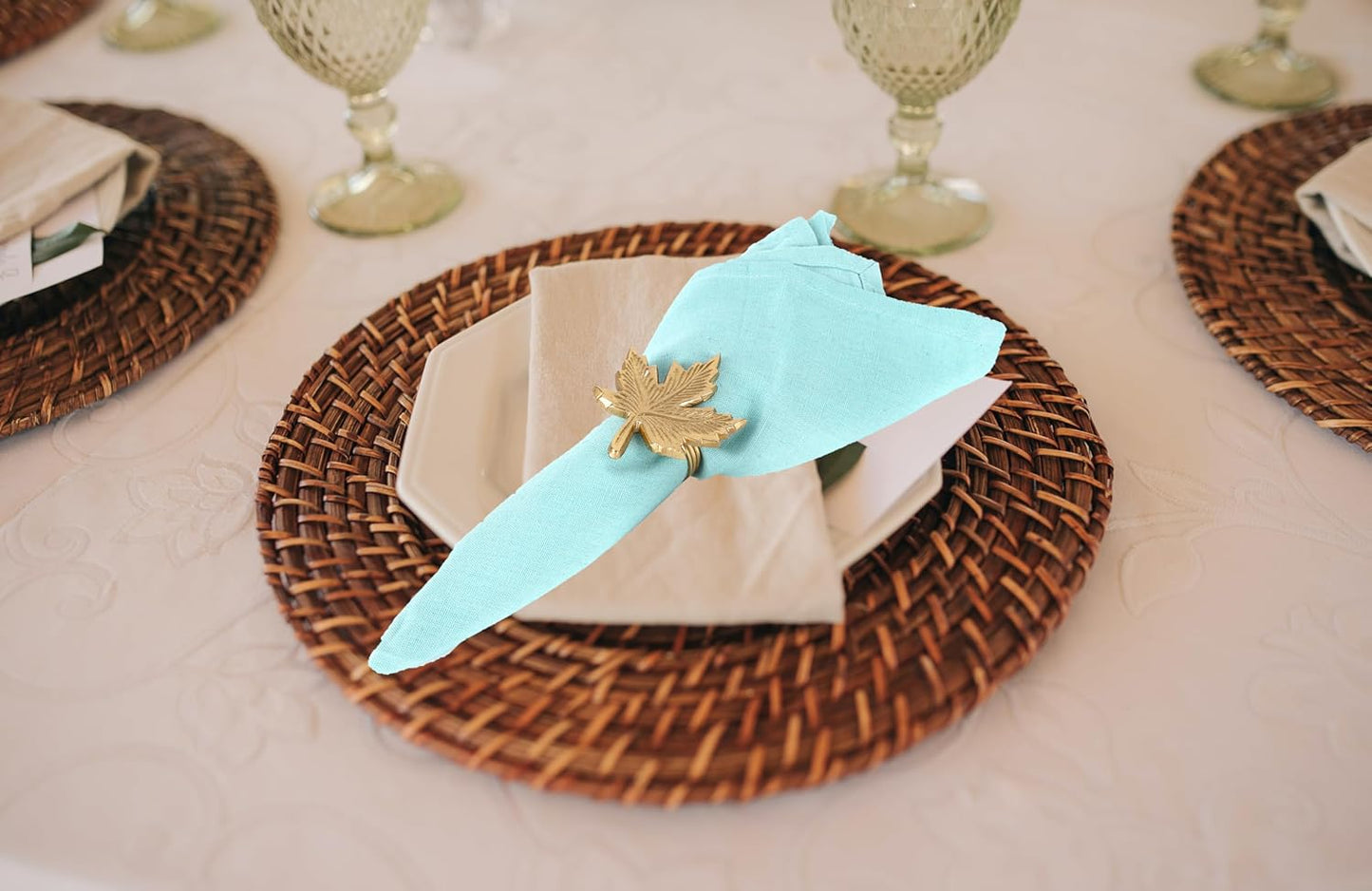 Napkin Rings, Shiny Metal Napkin Rings - Set of 12 Aluminum Alloy for Sophisticated Table Decor, Home & Dining, Wedding, Party, Restaurant, Anniversary (Gold) - ALPHA Living HOME