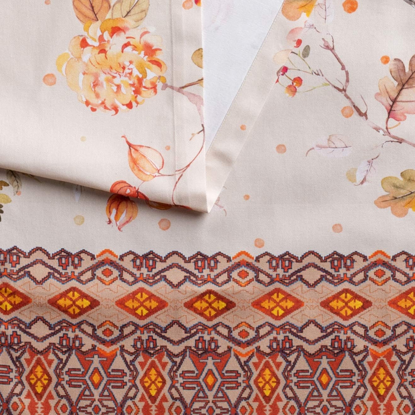 Maison d' Hermine Table Runner 100% Cotton Single Layer Table Runners 60 inches Long for Thanksgiving Christmas Decorations Home Kitchen Dining Party Wedding (Kelim - Prairie, 14.5" x 60")