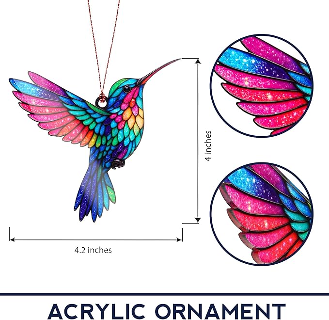 Christmas Ornaments - Hummingbird Christmas Ornament - Hummingbird Gifts for Women - Bird Ornaments for Christmas Tree - Hanging Decor for Xmas Tree - Christmas Ornament 2025 - Gift Exchange