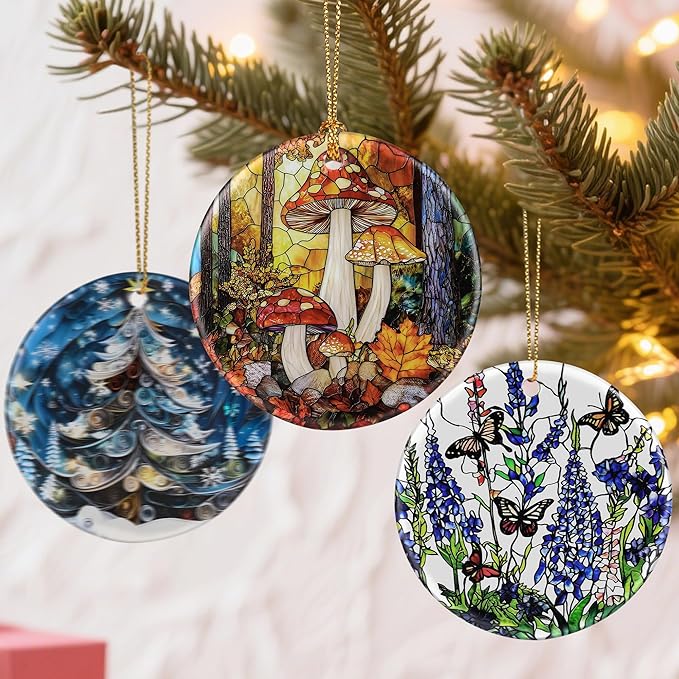 Mushroom Ornament – Christmas Ornament, Christmas Tree Decor, & Perfect Holiday Decor | Mushroom Lover Gift, Gifts for Women and Friend