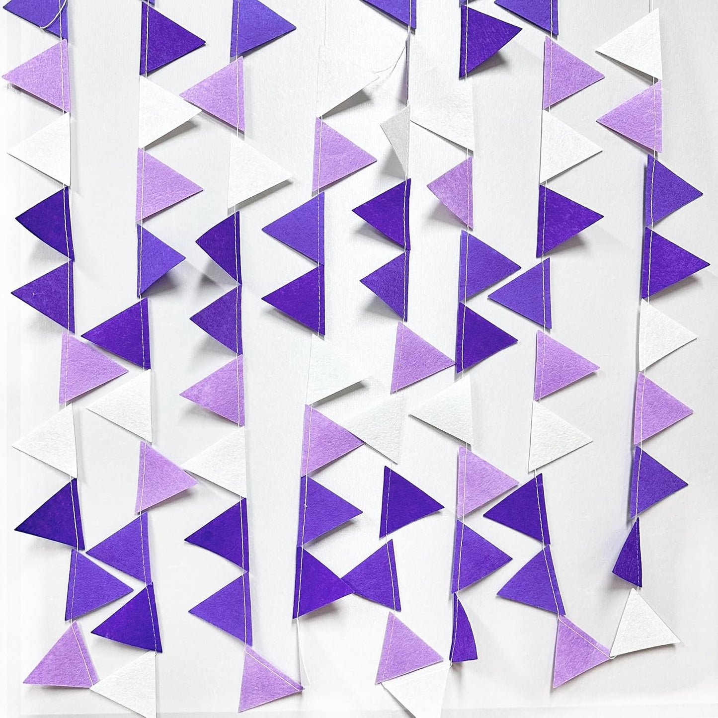 Purple Party Decorations Ombre Lavender Felt Hanging Triangle Mini Bunting Pennant Banner Flag for Birthday Wedding Baby Shower Bridal Shower Engagement Lilac Violet Party Classroom Nursery Decor