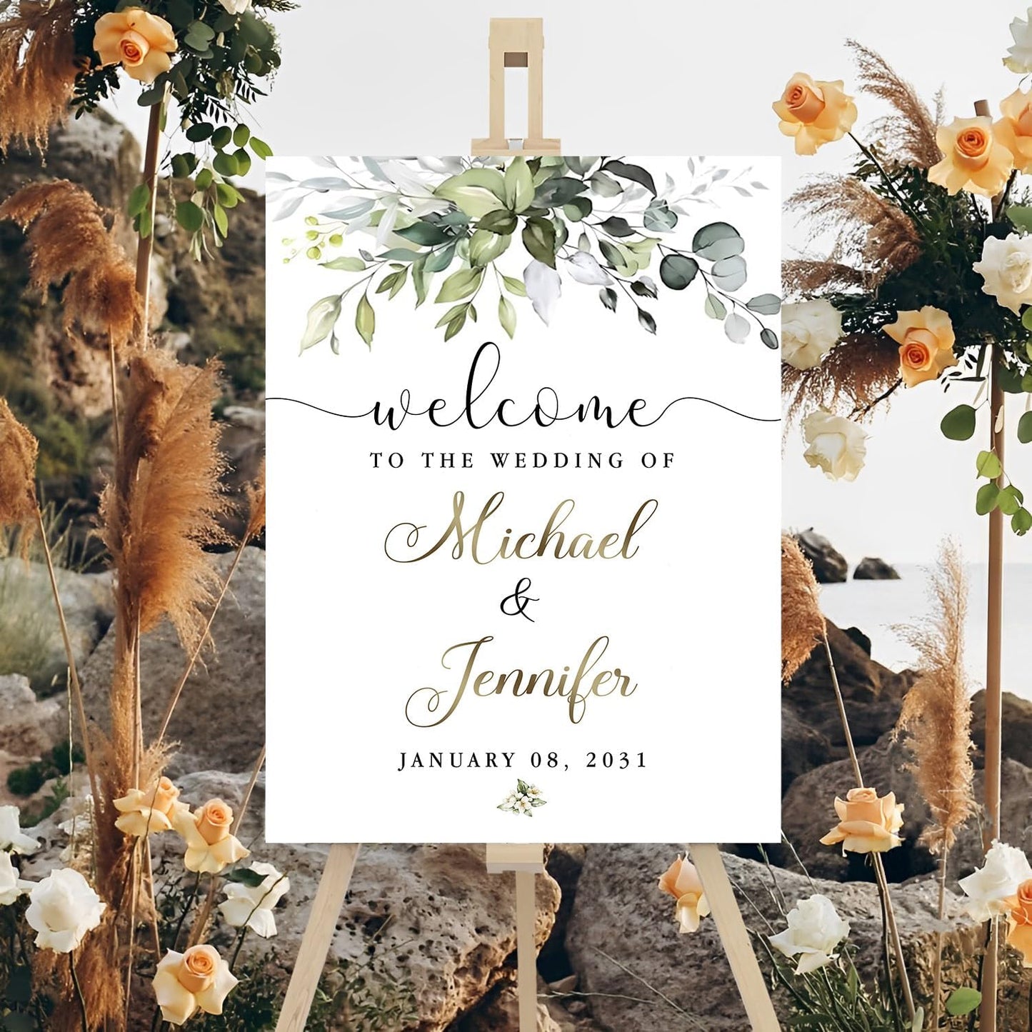 Welcome To Our Wedding Sign, Engagement Party Welcome Sign, Personalized Wedding Welcome Sign, Reserved Signs For Wedding, Wedding Directional Signs