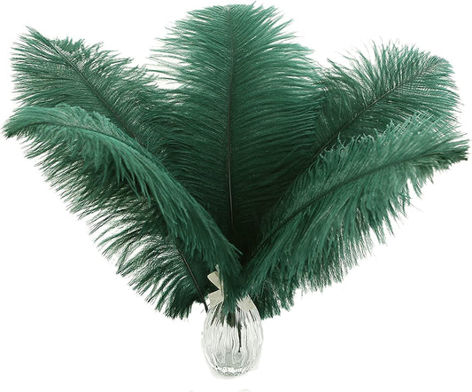 Ballinger Blackish Green Ostrich Feathers Bulk- 24pcs 10-12inch for Wedding Party Centerpieces Christmas Decor