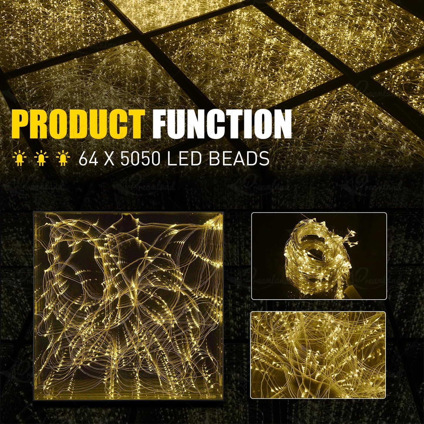 3D Mirror Gold Led Dance Floor Nightclub Decoration with Flight Case Wedding Party Dancing Floor 50x50cm Per Panel 25pcs